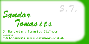 sandor tomasits business card